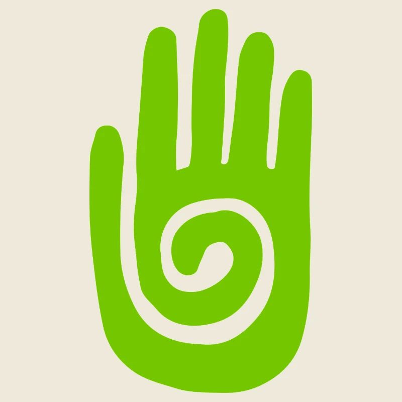 Chaman - Main de Guérison & Symbole de Protection - Vert
