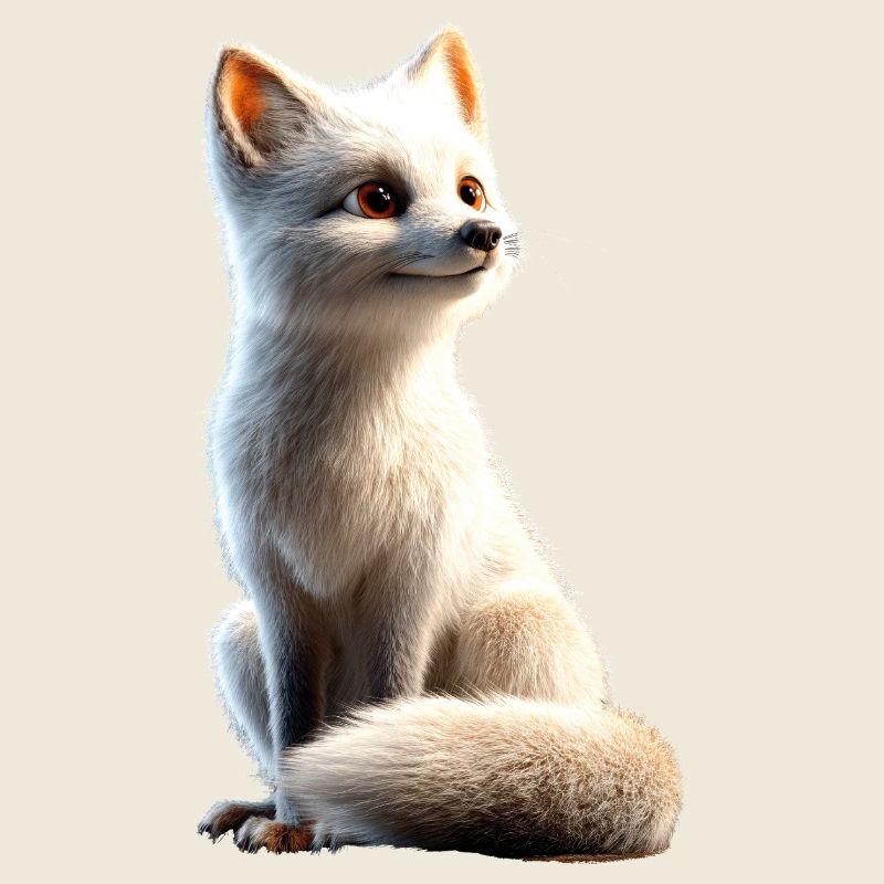 Polarfuchs Schneefuchs Eisfuchs Süßer Weißer Fuchs