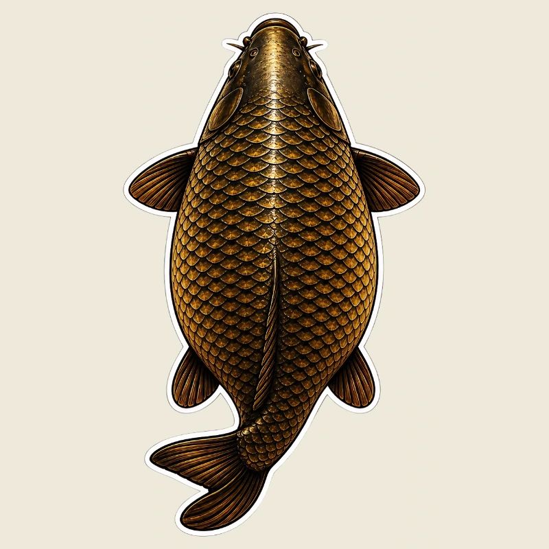 Vue du sommet de la carpe dorée – Conception de pêche propre