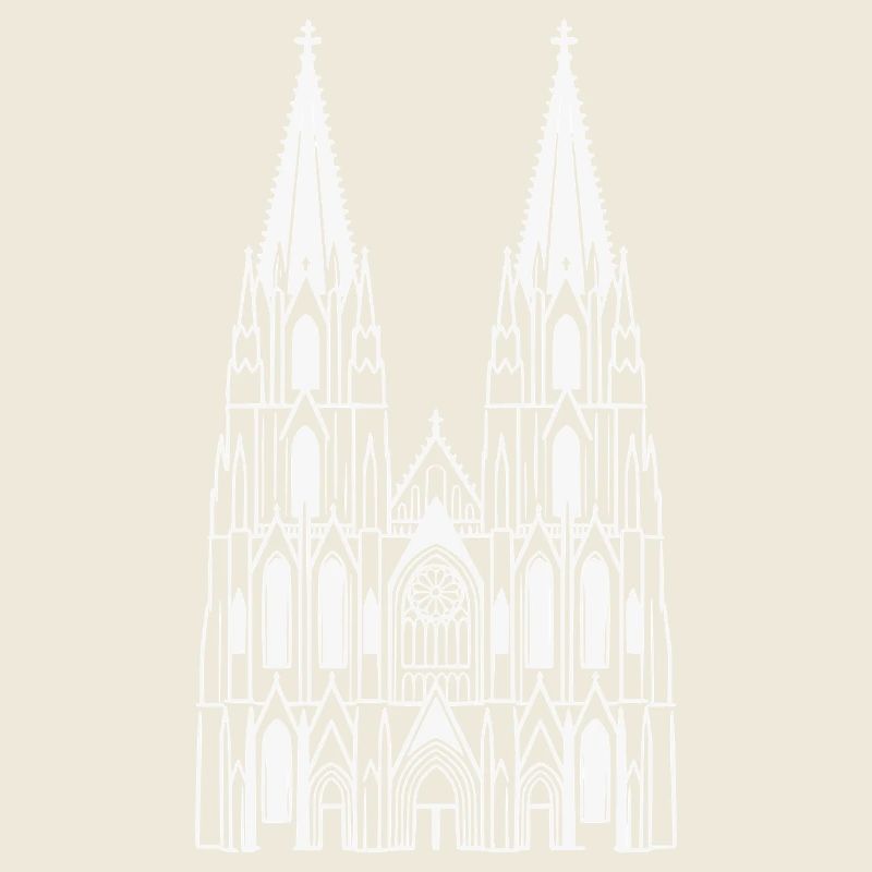 Cologne Cathedral Design White Sillouette