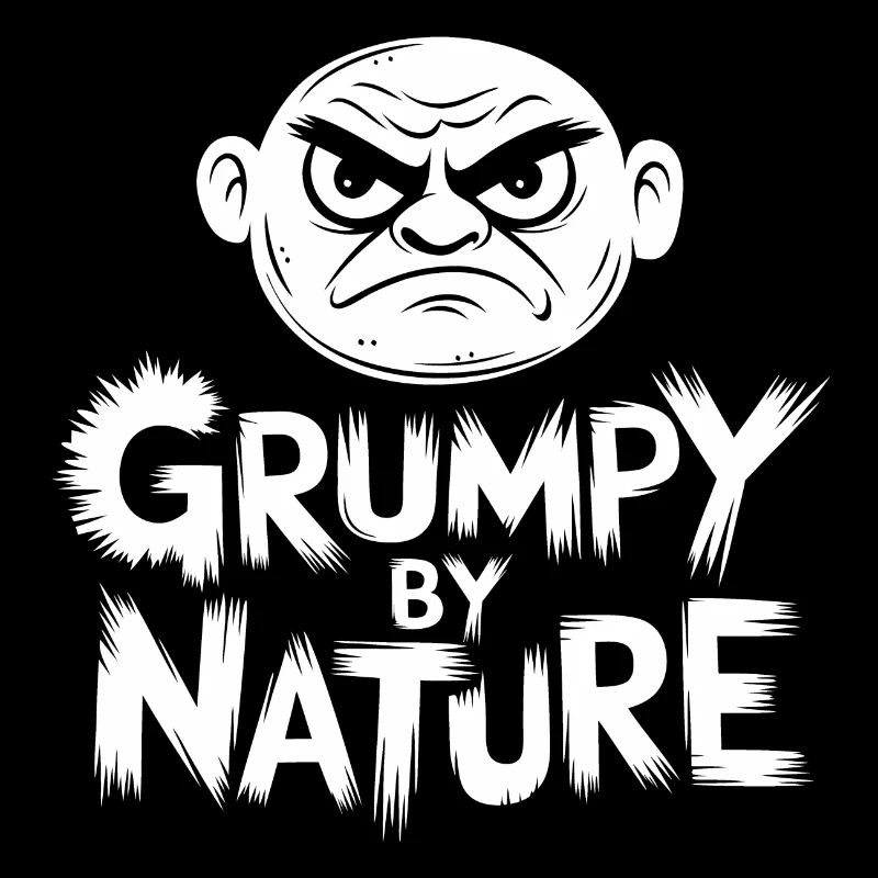 Grumpy and bad-tempered, angry face