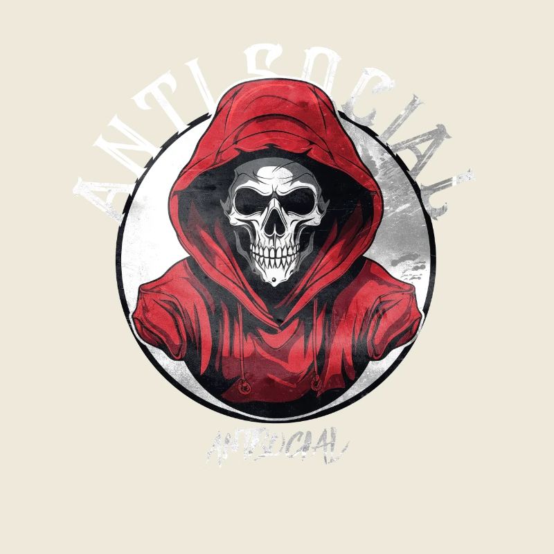 Anti Social Skull Logo Graffiti with Drips Design