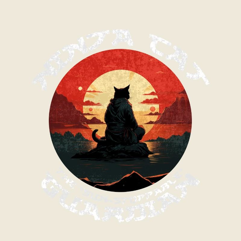 Funny Black Ninja Cat - Sunstoppable Guardian