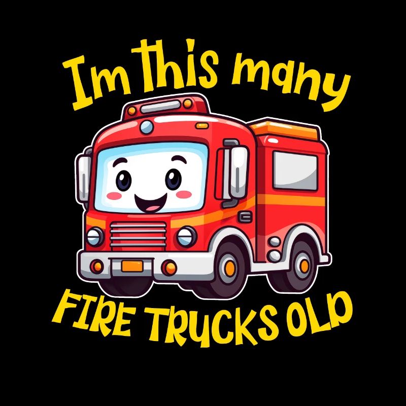 Cute Fire Truck - Im this many Firetrucks old