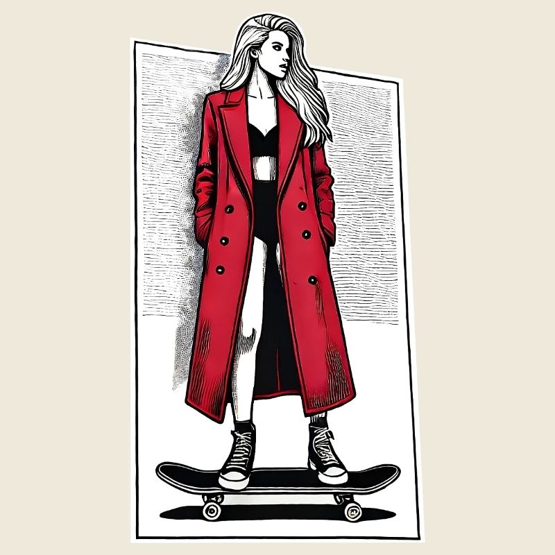 Mädchen auf Skateboard