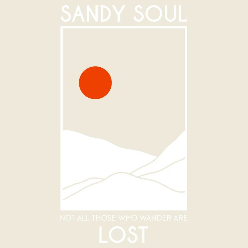 Sand deserts / sand dunes with red sun