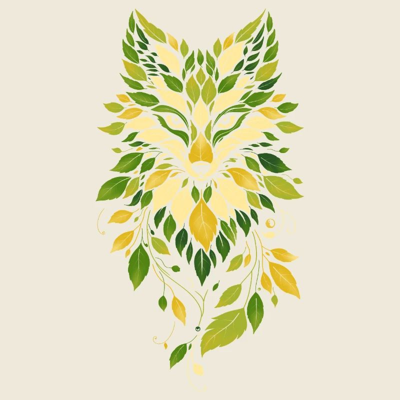 Leaves Fox Portrait