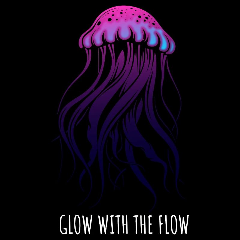 Glow With The Flow, Jellyfish with Tentacles, Saying