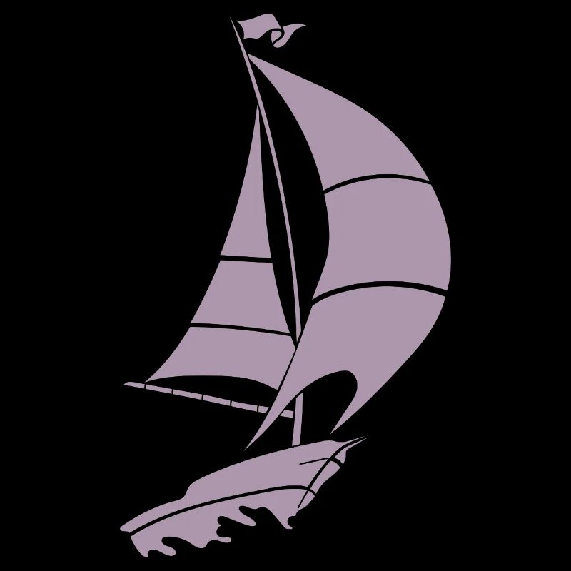 Minimalistisches Segelboot See Silhouette