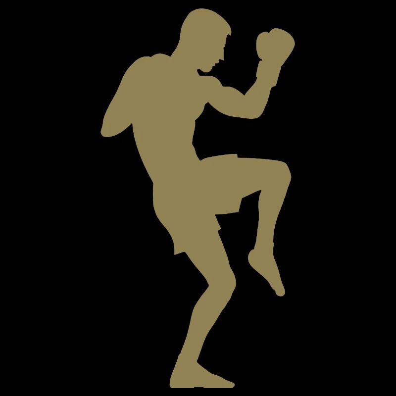 Boxer silhouette, powerful martial arts design