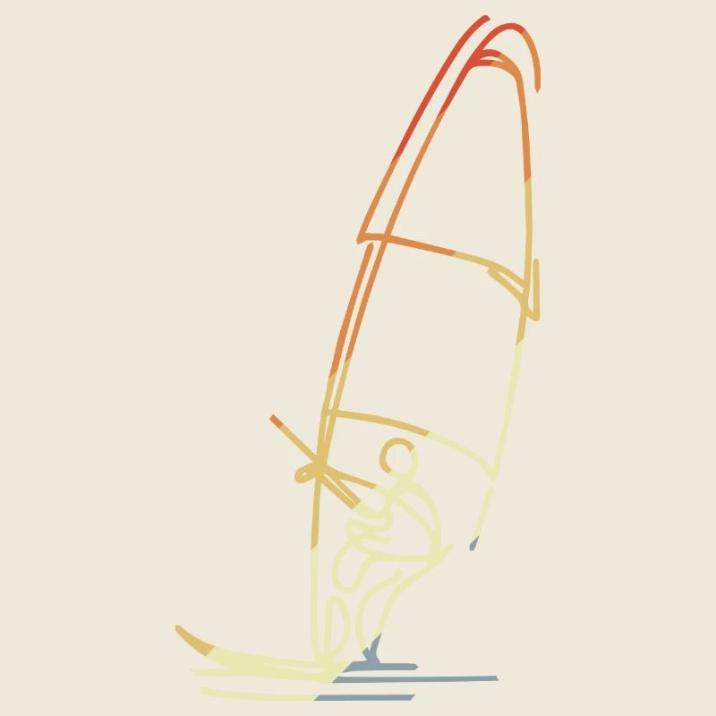 Windsurfer Sketch Vintage