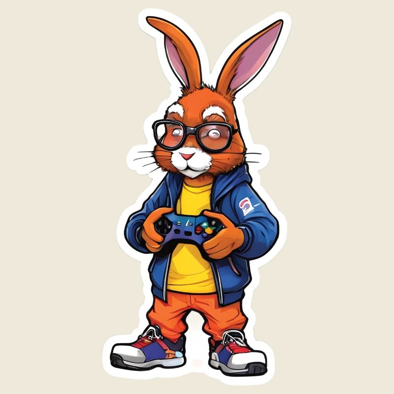 Lapin gamer avec manette