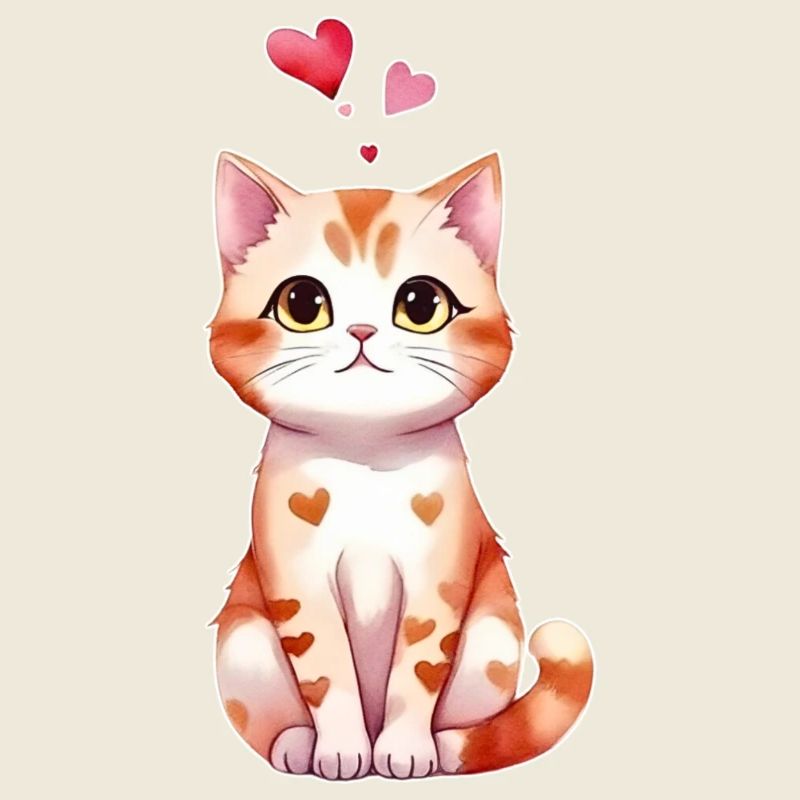 Coeur Chaton Chats Bébé