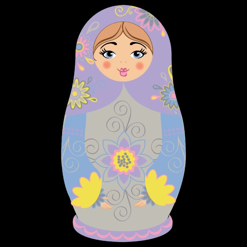 Colored Matryoshka Doll Illustration