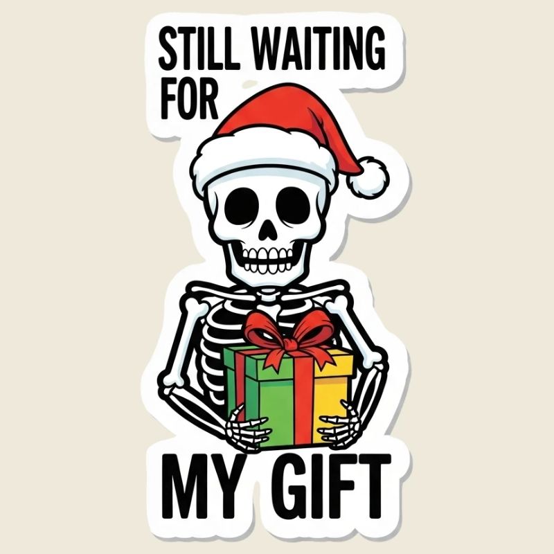 Skelett-Weihnachtsmann Geschenk Warte