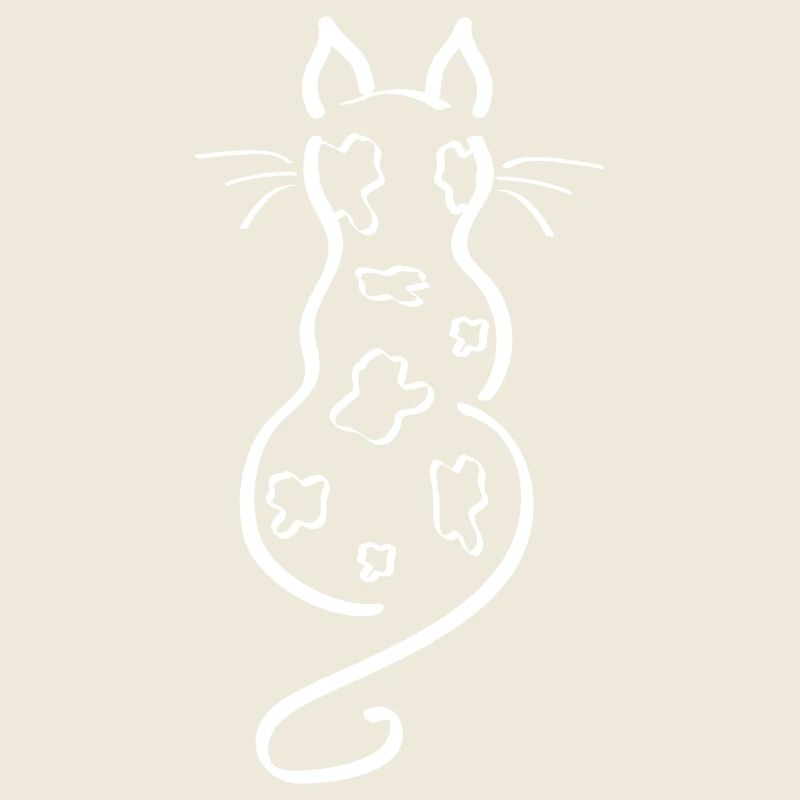 Cat Minimalist Line Back Patches Bengal