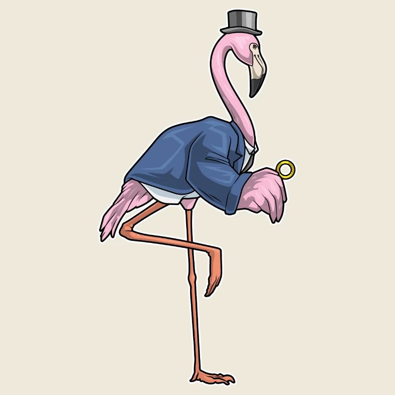 Flamingo Bräutigam Ehering Hochzeit