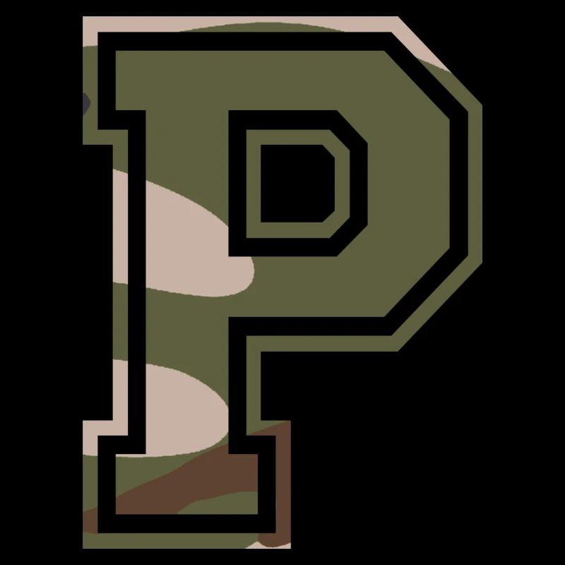 P, Monogram, Camouflage Green-Brown
