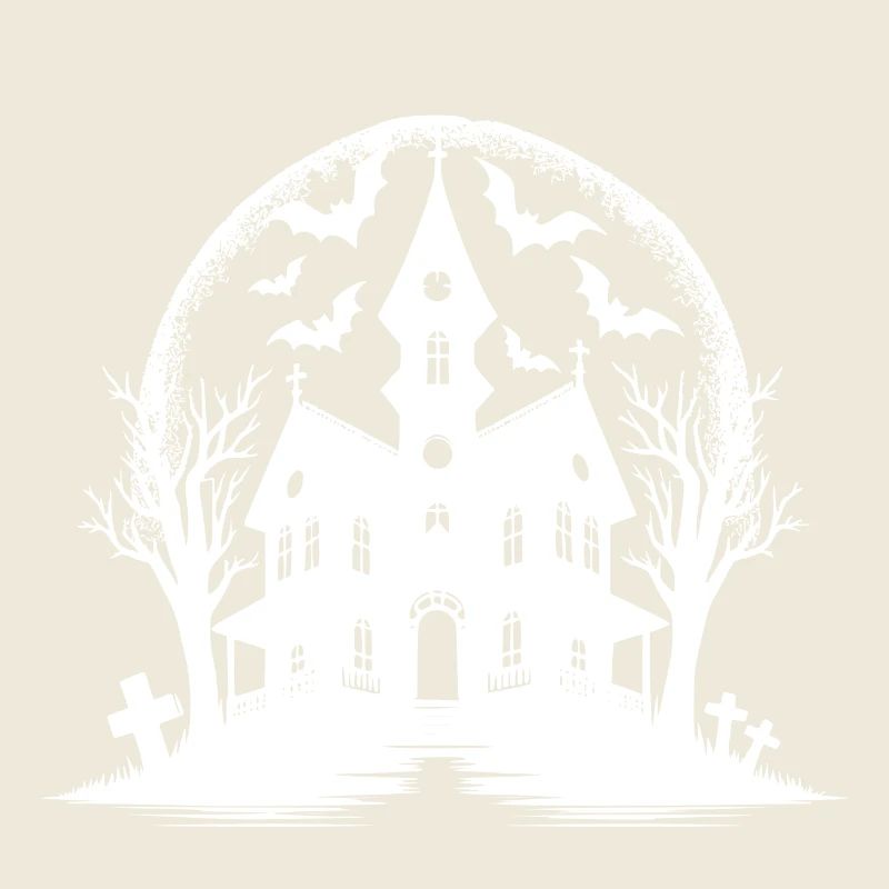 Maison hantée classique, style effrayant d’Halloween
