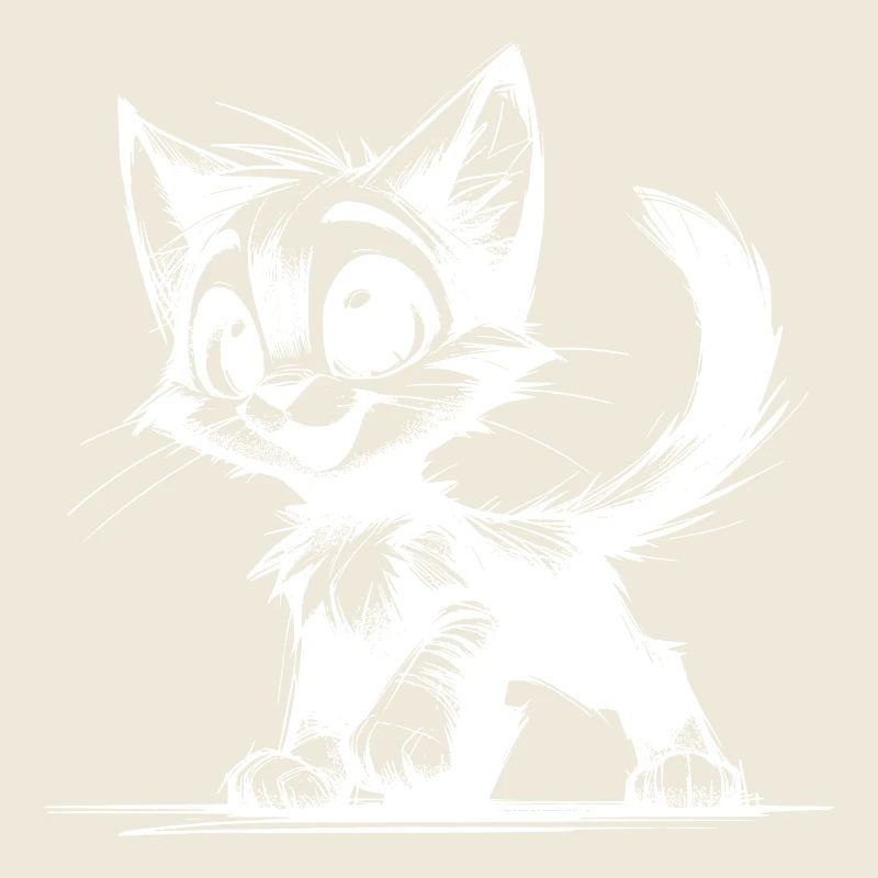 Sympathetic Smiling Cats House Tiger Drawing