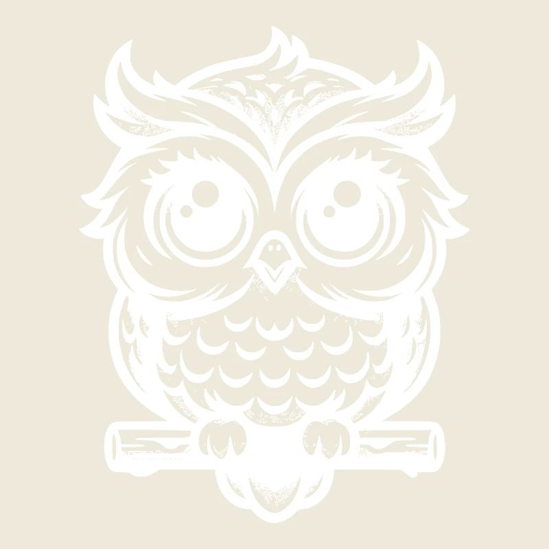 Smiling Owl Baby Drawing Sketch