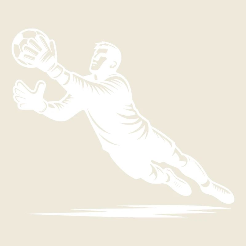 Reflexive goalkeeper in full defensive action