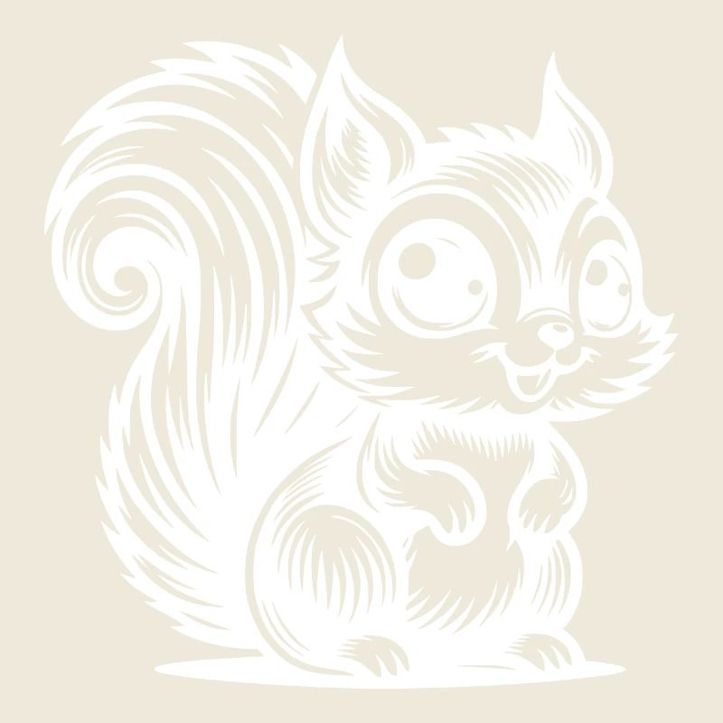 Laughing Baby Squirrel Kids Drawing