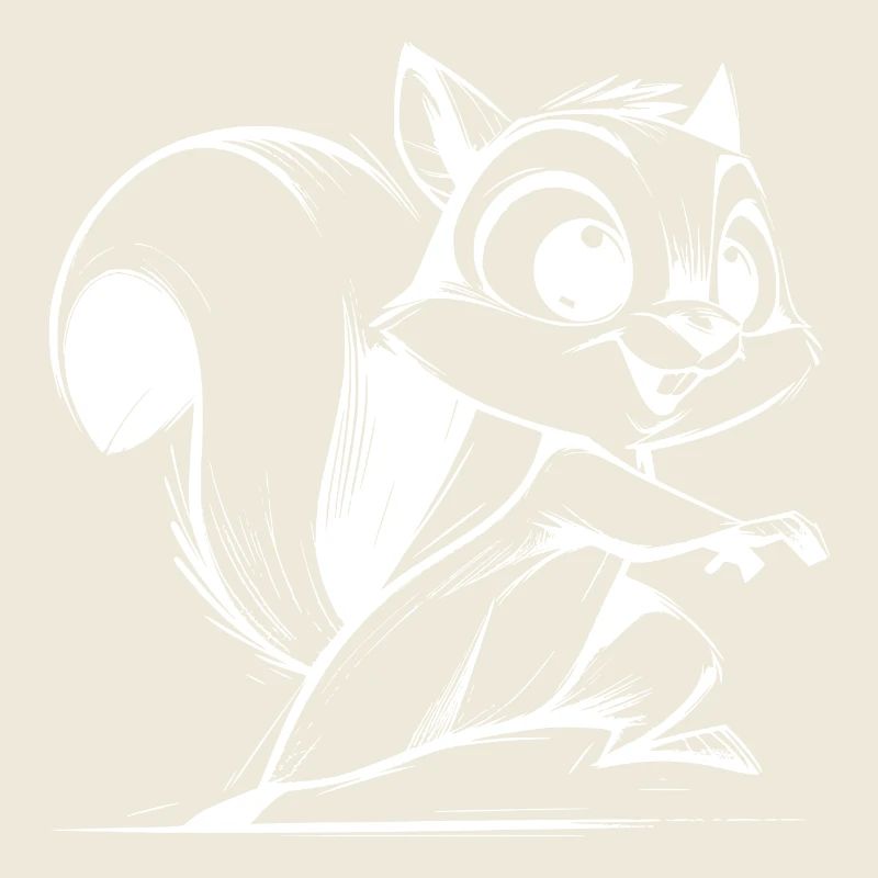 Kleines putziges Eichhörnchen Bleistift Zeichnung