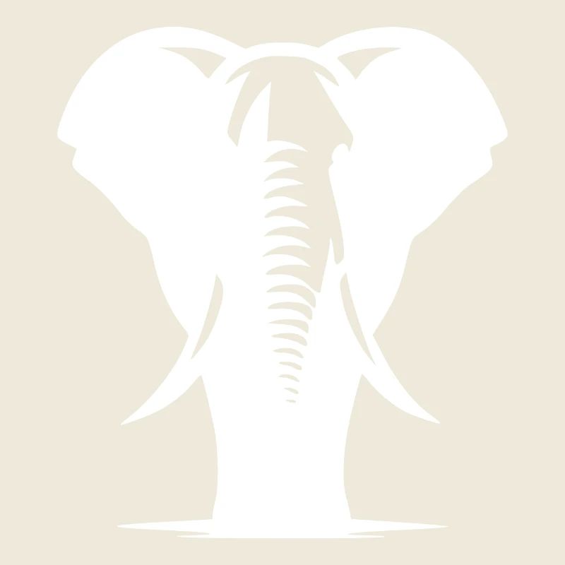 Elephant portrait proboscis with tusks