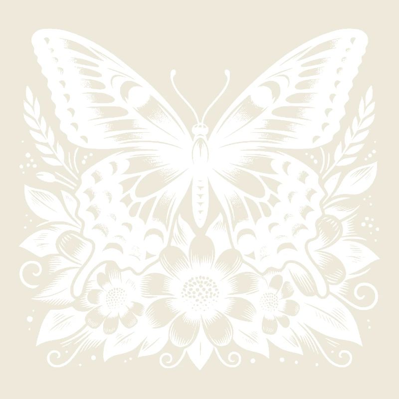 Design élégant de papillon de la nature avec des fleurs