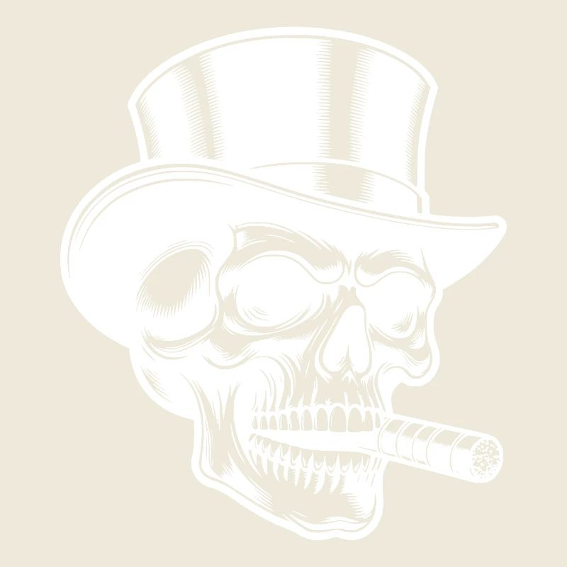 Krasses Zylinder Schädel Design mit rauchiger Note