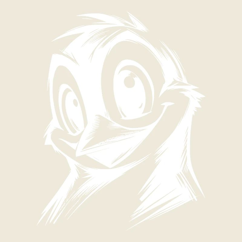 Mignon pingouin dessin animé style crayon