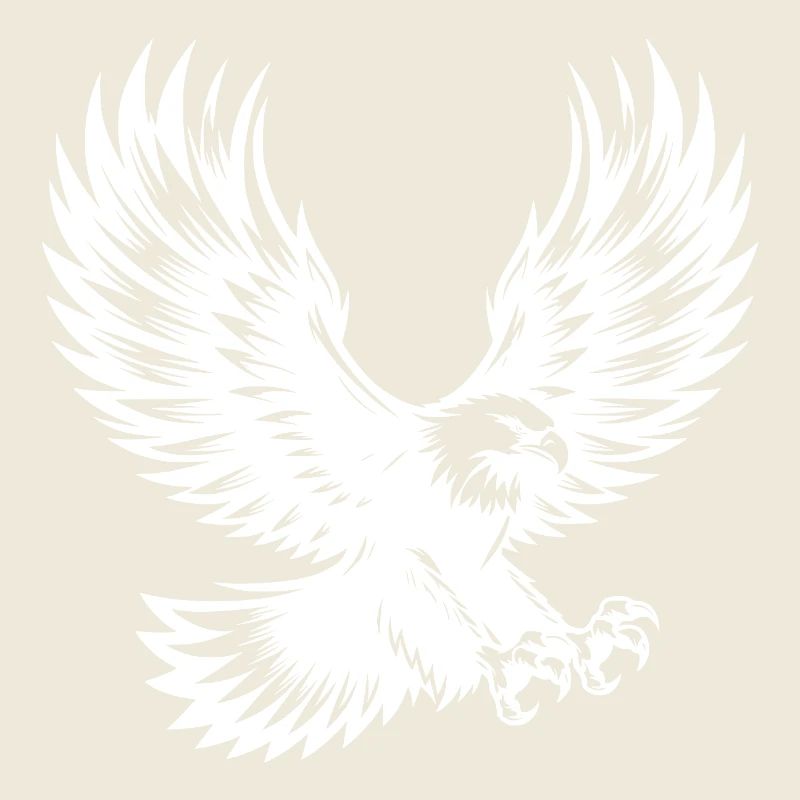 Powerful eagle bird with outstretched wings