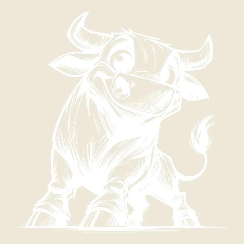 Dessin de taureau au crayon avec des cornes géantes