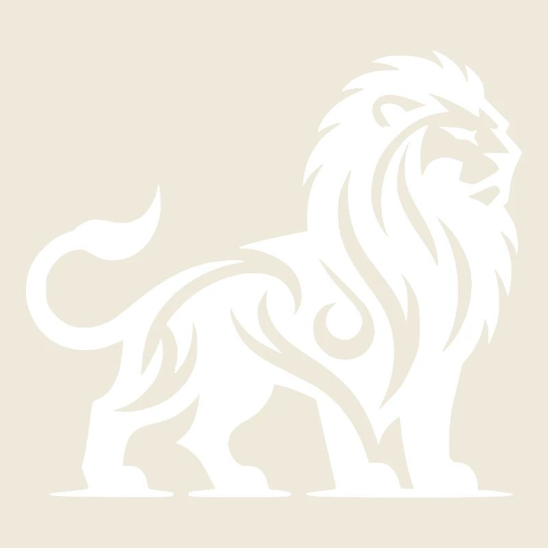 Lion tribal à crinière sauvage