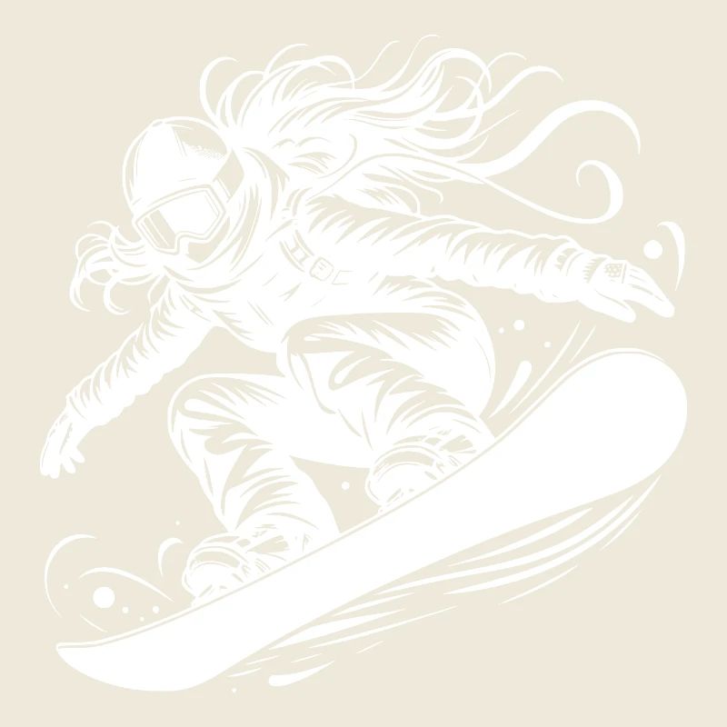 Poudreuse et snowboard