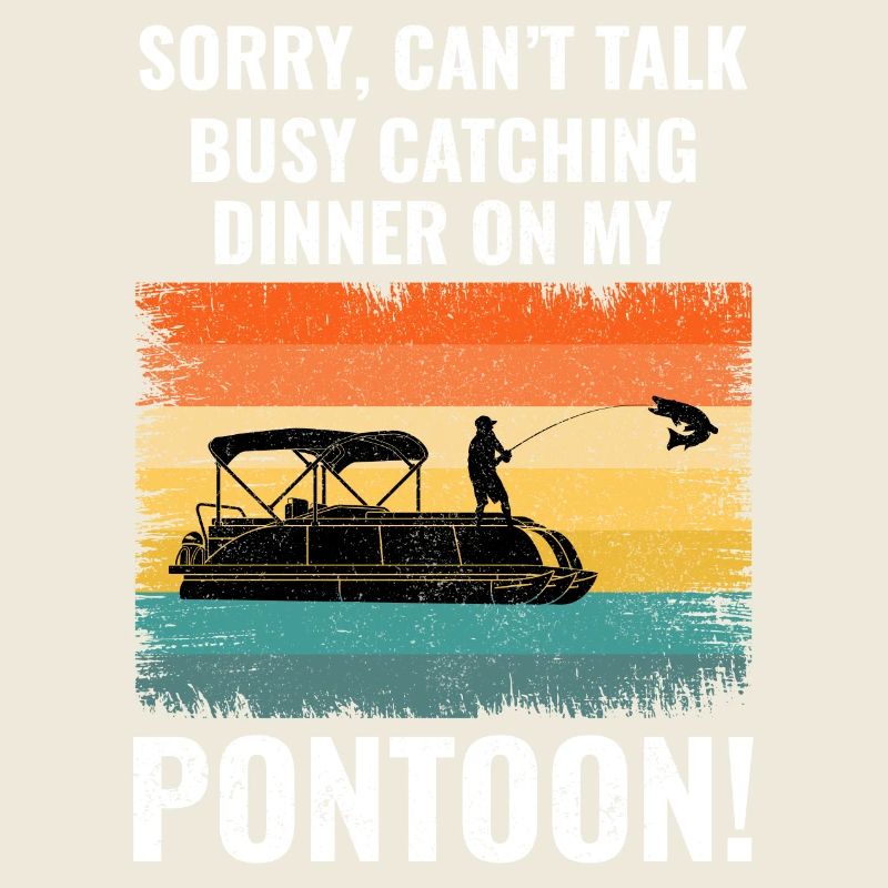 Ponton Bateau Nautique Pontooning Pêche Rétro