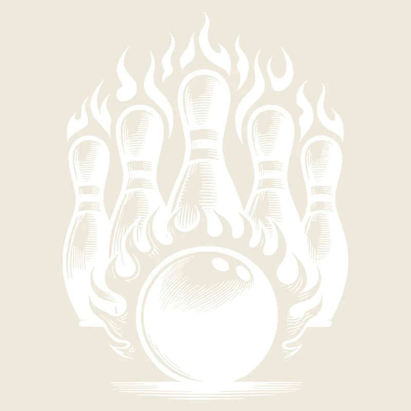 Boule de bowling et quilles de bowling en flammes
