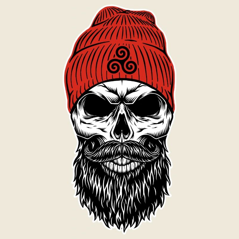 Bonnet Rouge Tête de mort avec Triskell