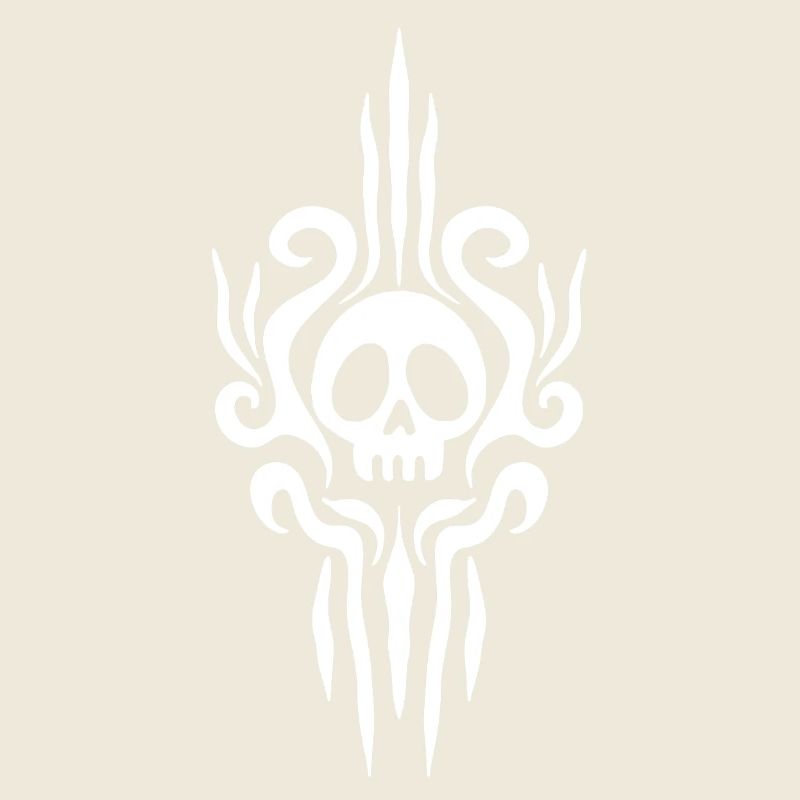 White skull and tattoo