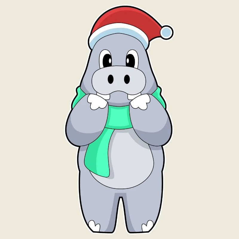 Écharpe de Noël hippopotame