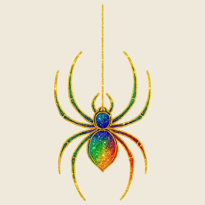 Araignée scintillante arc-en-ciel