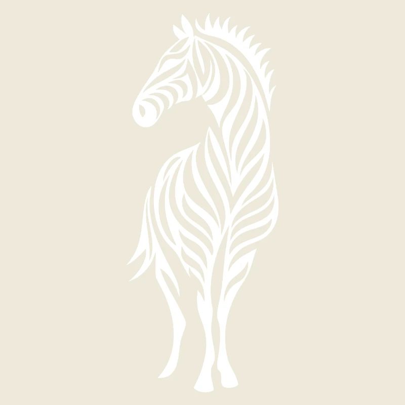 Zebra Line Art Silhouette