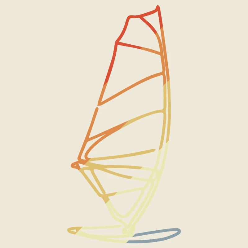 Windsurfen im Retro Stil
