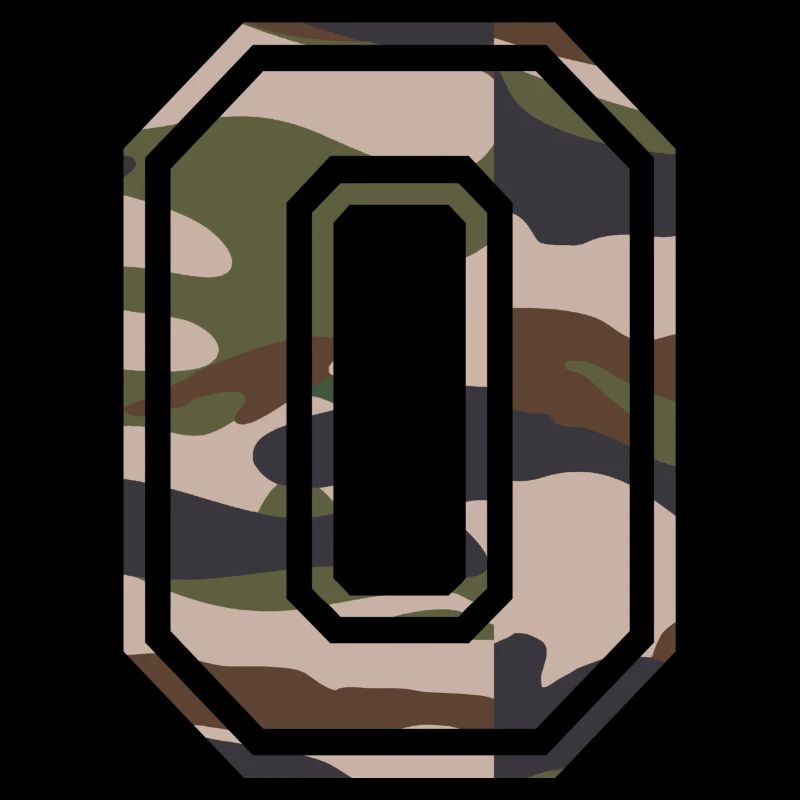 O, Monogramme, Camouflage Vert-Brun