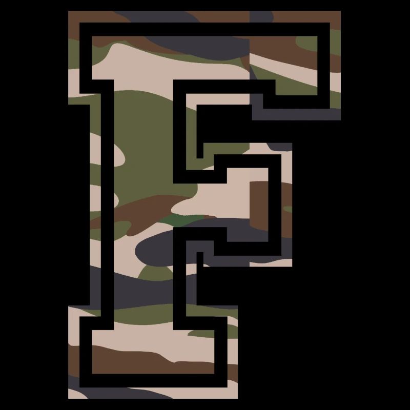 F, Monogramme, Camouflage Vert-Marron