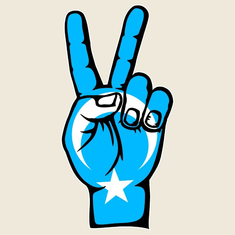 Uyghur Flag Peace Victory Symbol