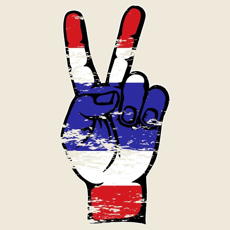 Drapeau de la Thaïlande Paix Victoire Symbole Utilisé