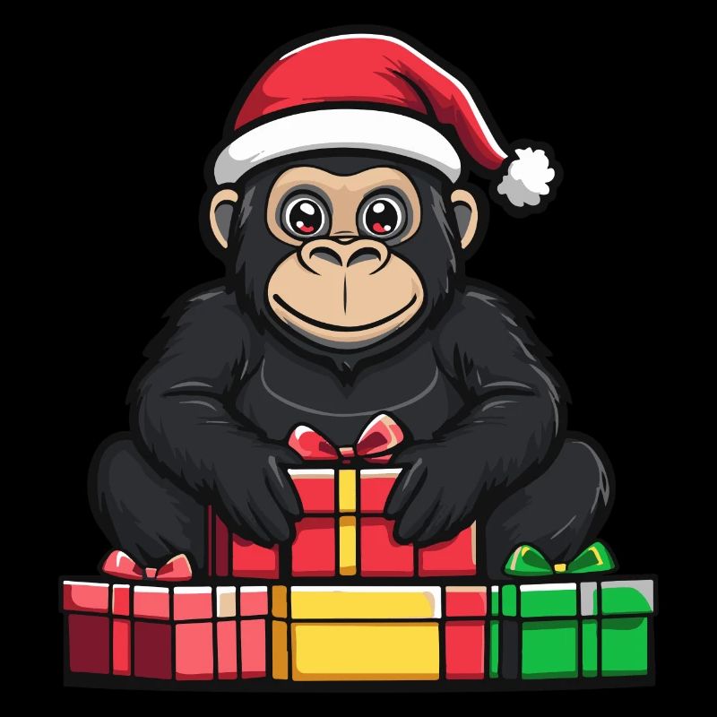 Gorilla Weihnachten Comic Geschenke