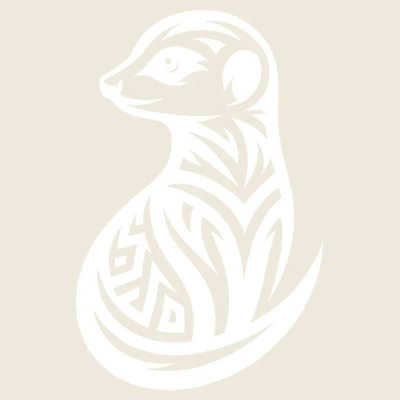 Suricate mignon dans le style de tatouage